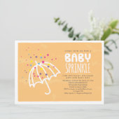 Coloré Moderne Orange Baby Sprinkle Invitation (Debout devant)