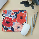 Coloré moderne Rouge Blanc Bleu Aquarelle Floral<br><div class="desc">Colorful Moderne Rouge Bleu Aquarelle Floral Souris Pad présente un design moderne de fleurs rouges et bleues sur un arrière - plan blanc. Conçu par Evco Studio www.zazzle.com/store/evcostudio</div>