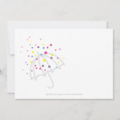 Coloré moderne vert bébé saupoudrer Invitation (Dos)