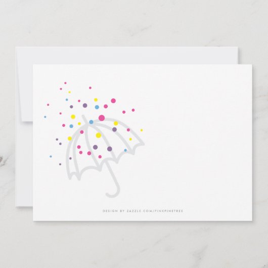 Coloré moderne vert bébé saupoudrer Invitation (Dos)