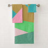 Coloré Motif géométrique rose et vert (En situation)