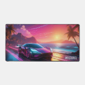 Coloré Neon Sportscar Sunset Desk Mat (Recto)
