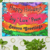 Coloré Noël Arbre Serviette de cuisine (Plié)