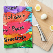 Coloré Noël Arbre Serviette de cuisine (Quart Plié)