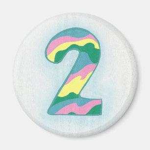 Coloré Numéro Deux Magnet par CherylsArt