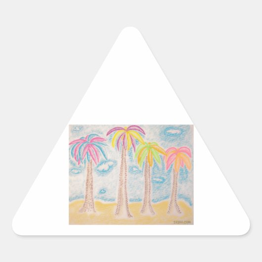 Coloré Palms-triangle autocollant (Devant)