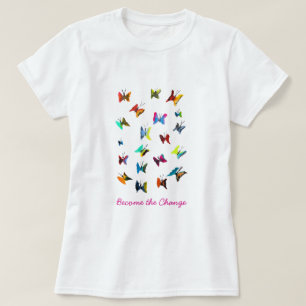 Coloré papillons d'aquarelle slogan T-shirt