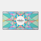 Coloré Pastel Mosaïque Triangle Star Monogramme (Recto)