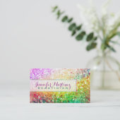 Coloré Pastel Parties scintillant Carte de visite  (Debout devant)