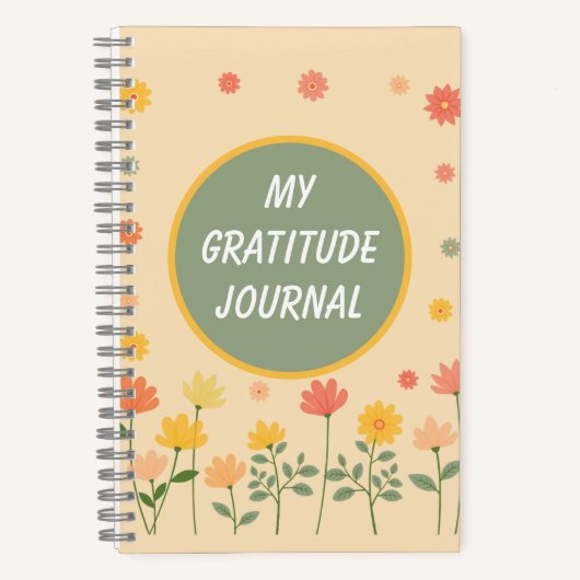 Coloré Peach rose jaune Gratitude Journal (Recto)