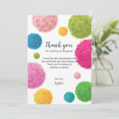 Coloré Pom Pom Carte de remerciements d'anniversai (Debout devant)