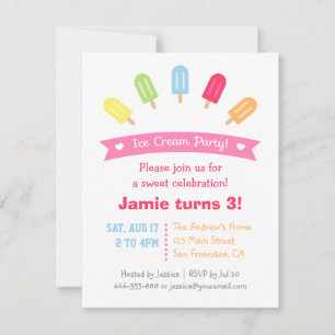 Coloré Popsicle Summer Party Invitations