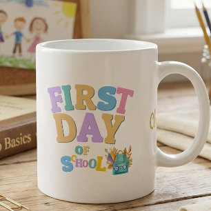 Coloré Premier jour de l'école Mug personnalisée