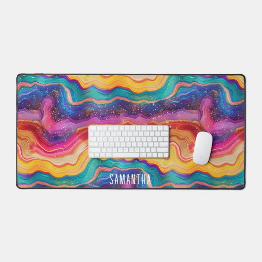 Coloré Rainbow Glittery Agate Texogramme (Clavier et souris)