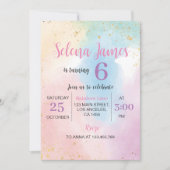 Coloré Rainbow Pastel Invitation d'anniversaire (Devant)