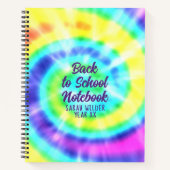 Coloré Rainbow Tie Dye Retour au Carnet scolaire (Devant)