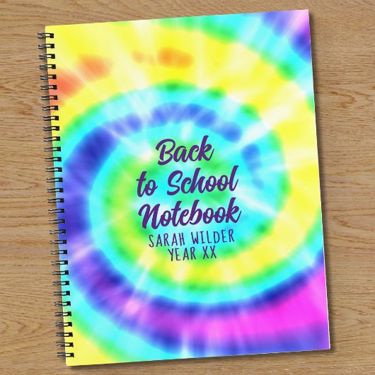 Coloré Rainbow Tie Dye Retour au Carnet scolaire