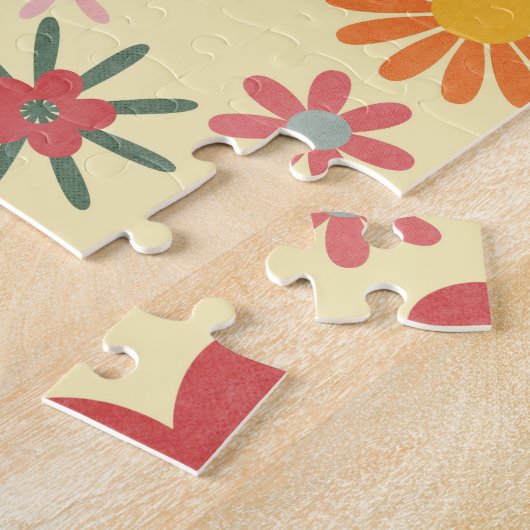Coloré Retro Daisy Fleurs jigsaw Puzzle (Côté)