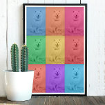 Coloré Retro Pop Art Custom Chien Pet Photo Grid<br><div class="desc">Un design pop art moderne et rétro coloré avec une grille photo pour chien personnalisé. Customisez simplement votre propre photo pour créer votre propre art unique. Un design idéal pour la décoration maison,  des cadeaux personnalisés et des faveurs uniques.</div>