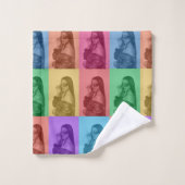 Coloré Retro Pop Art moderne Custom Photo Grid (Gant de toilette)