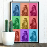 Coloré Retro Pop Art moderne Custom Photo Grid<br><div class="desc">Un design pop art rétro et moderne coloré avec une grille photo personnalisée. Customisez simplement votre propre photo pour créer votre propre art unique. Un design idéal pour la décoration maison,  des cadeaux personnalisés et des faveurs uniques.</div>