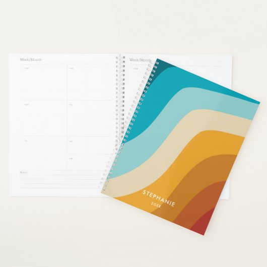 Coloré Retro Rainbow Waves Personnalisé (Devant avec enveloppe)