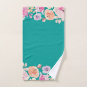 Coloré, Romantique, Aquarelle Fleurs (Serviette à main)