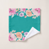 Coloré, Romantique, Aquarelle Fleurs (Gant de toilette)