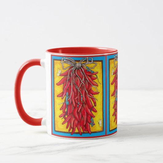 Coloré Rouge Chili Ristra Lizard de Mug Sud-Ouest (Gauche)