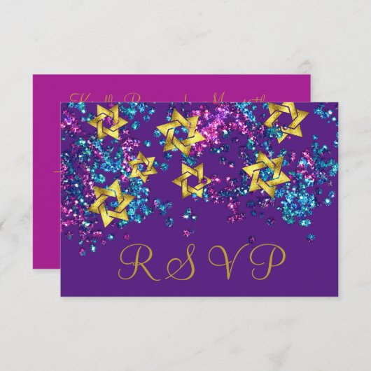 Coloré RSVP Gold Star Glittery Confetti (Devant / Derrière)