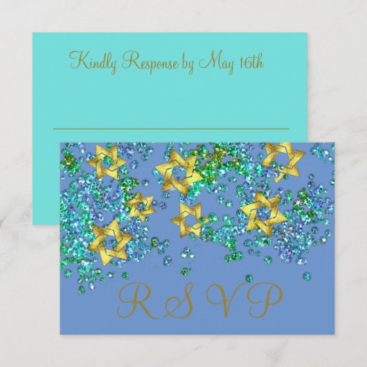 Coloré RSVP Gold Star Glittery Confetti (Devant / Derrière)