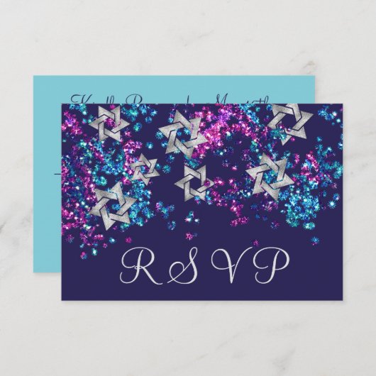 Coloré RSVP Silver Star Glittery Confetti (Devant / Derrière)