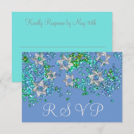 Coloré RSVP Silver Star Glittery Confetti (Devant / Derrière)