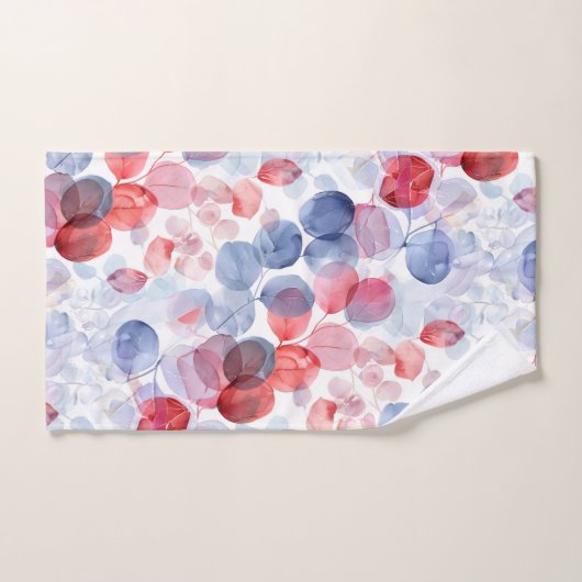 Coloré Rustique Eucalyptus Feuilles d'aquarelle (Serviette à main)