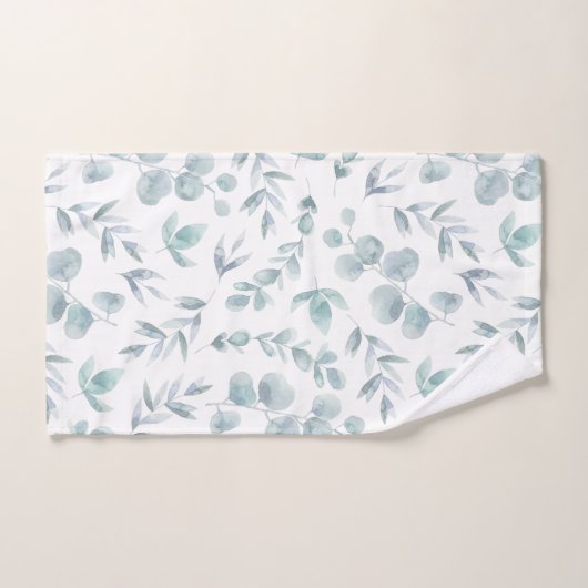 Coloré Rustique Eucalyptus Feuilles d'aquarelle (Serviette à main)