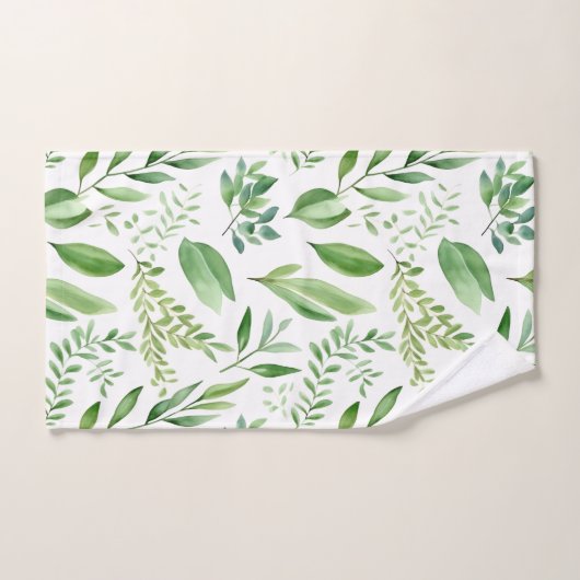 Coloré Rustique Eucalyptus Feuilles d'aquarelle (Serviette à main)