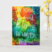 Coloré Social Distances Mots Carte de voeux (Fleur jaune)