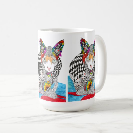 Coloré Sphynx Chat Mug (Devant droit)