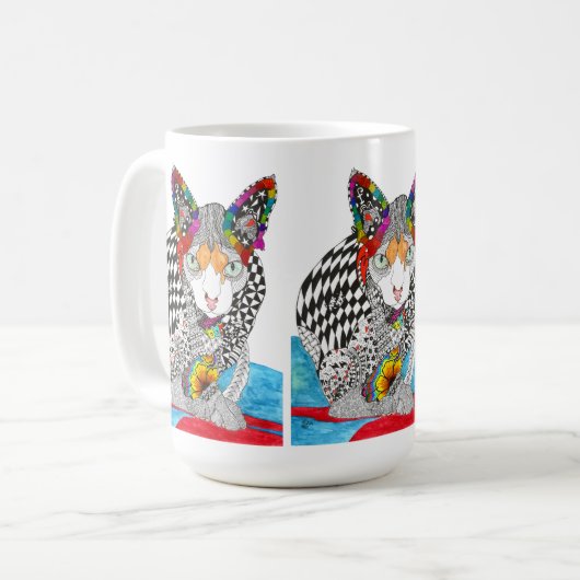 Coloré Sphynx Chat Mug (Devant gauche)