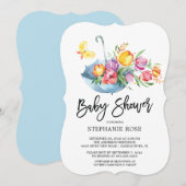 Coloré Springtime Tulip BabyShower Invitation (Devant / Derrière)
