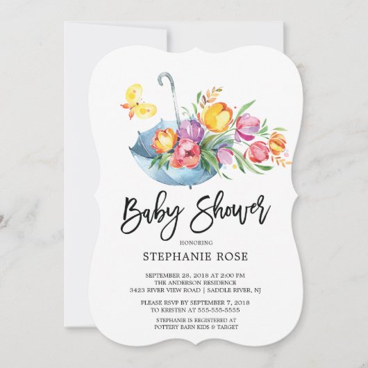 Coloré Springtime Tulip BabyShower Invitation (Devant)