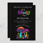 Coloré Super Rétro Invitation Anniversaire (Devant / Derrière)