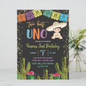 Coloré Taco Bout Uno Invitation Anniversaire (Debout devant)