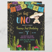 Coloré Taco Bout Uno Invitation Anniversaire (Devant / Derrière)