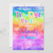 Coloré Tiedye Anniversaire Fête Invitation (Devant)
