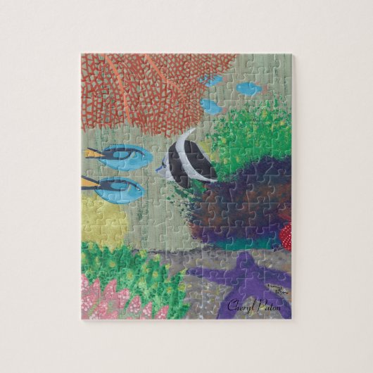 Coloré Tropical peinture de poisson Puzzle (Vertical)