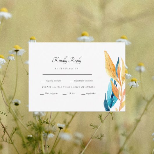 Coloré Turquoise & Foliage Jaune RSVP