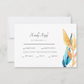 Coloré Turquoise & Foliage Jaune RSVP (Devant)