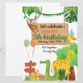 Coloré Vert Anniversaire Fête Invitation (Devant / Derrière)