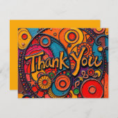 Coloré Vibrant Carte de remerciements plat (Devant / Derrière)